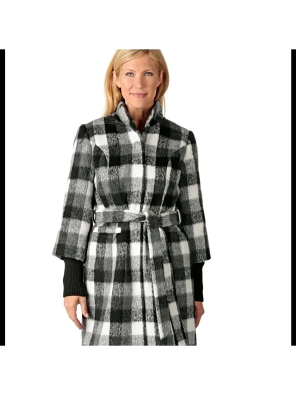 New Isaac Mizrahi Live Funnel Neck Coat with Storm Cuff